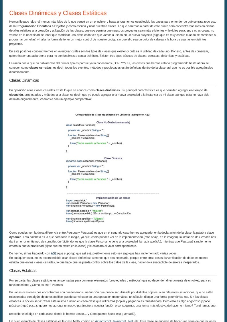 Imágen de pdf Clases Dinámicas y Clases Estáticas